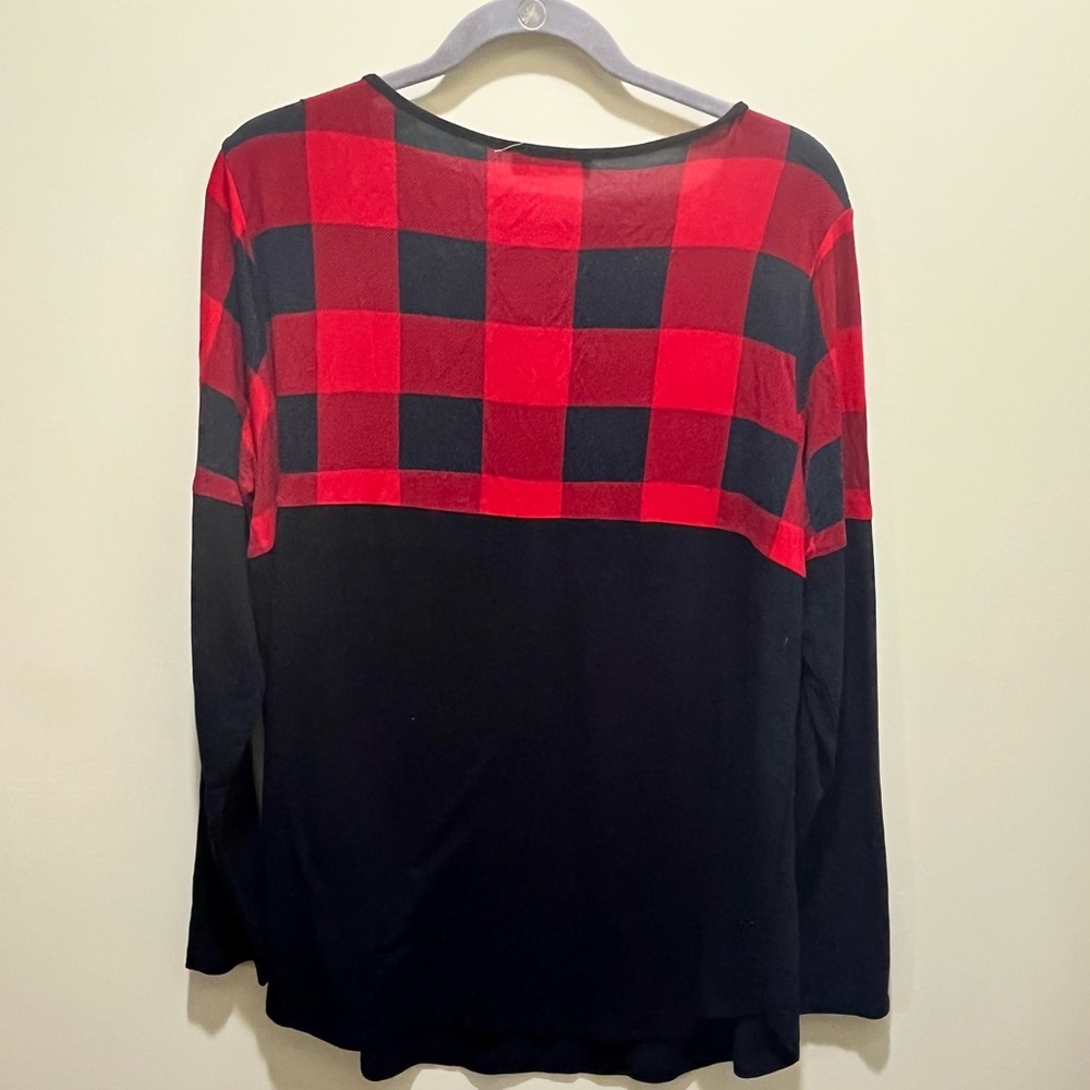 Zenana Buffalo Plaid Long Sleeve Top Size 2X - Picture 5 of 5
